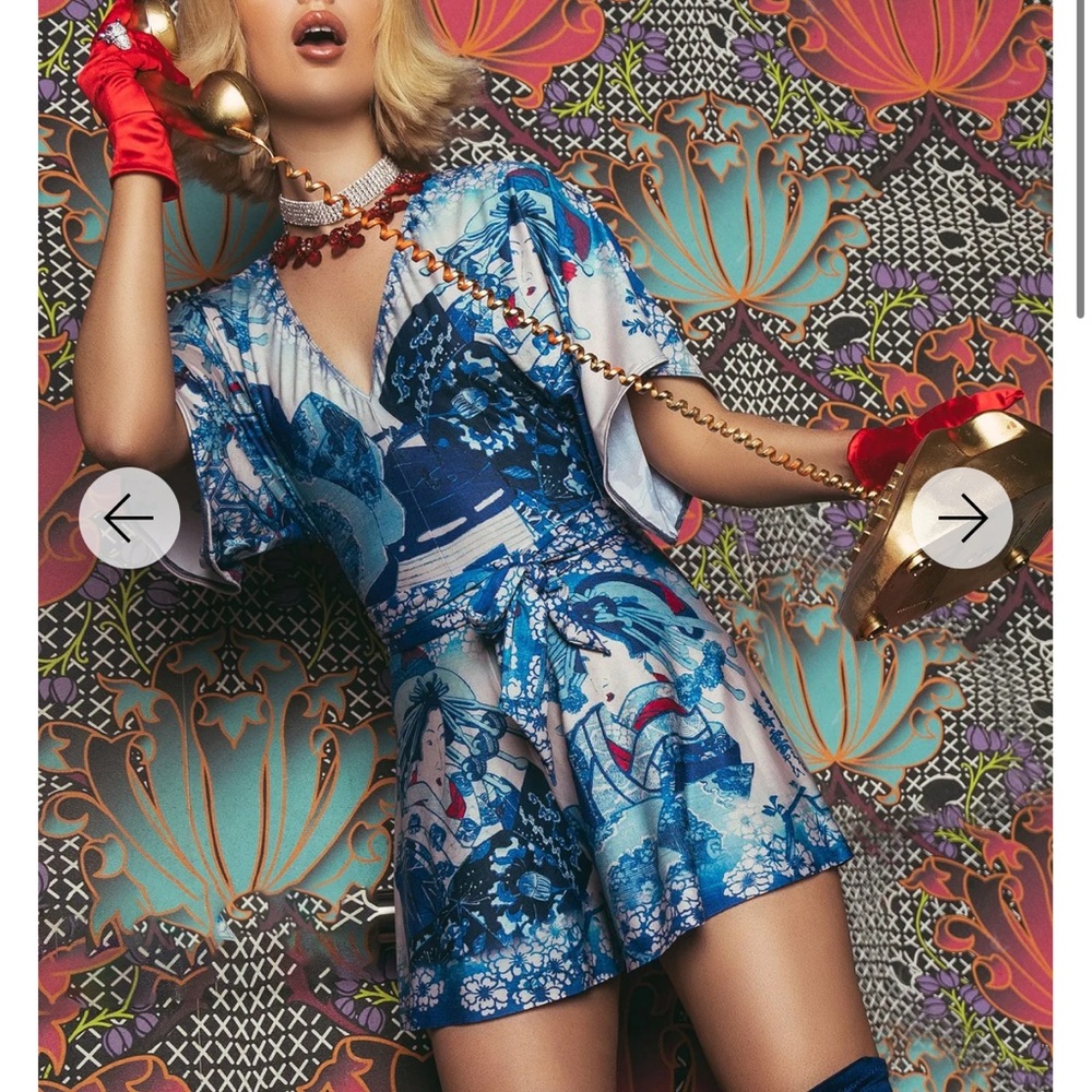 BlackMilk WOMAN IN BLUE SLINKY PLAYSUIT - LIMITED